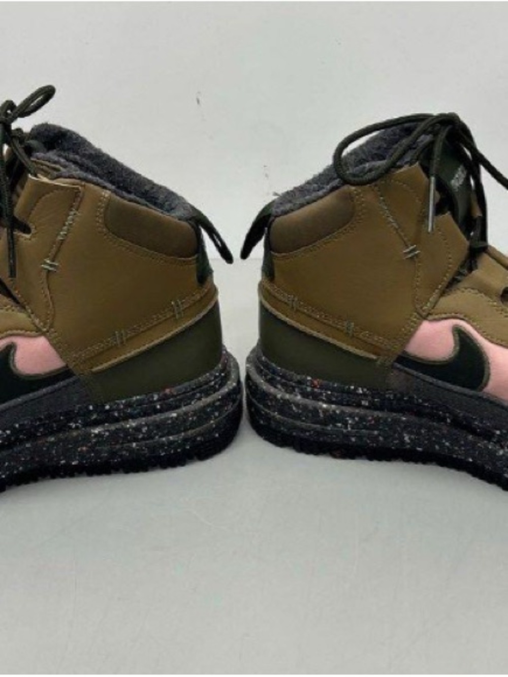 Nike Olive and Pink High-Top Sneakers with Black Accents - Picture 3 of 6